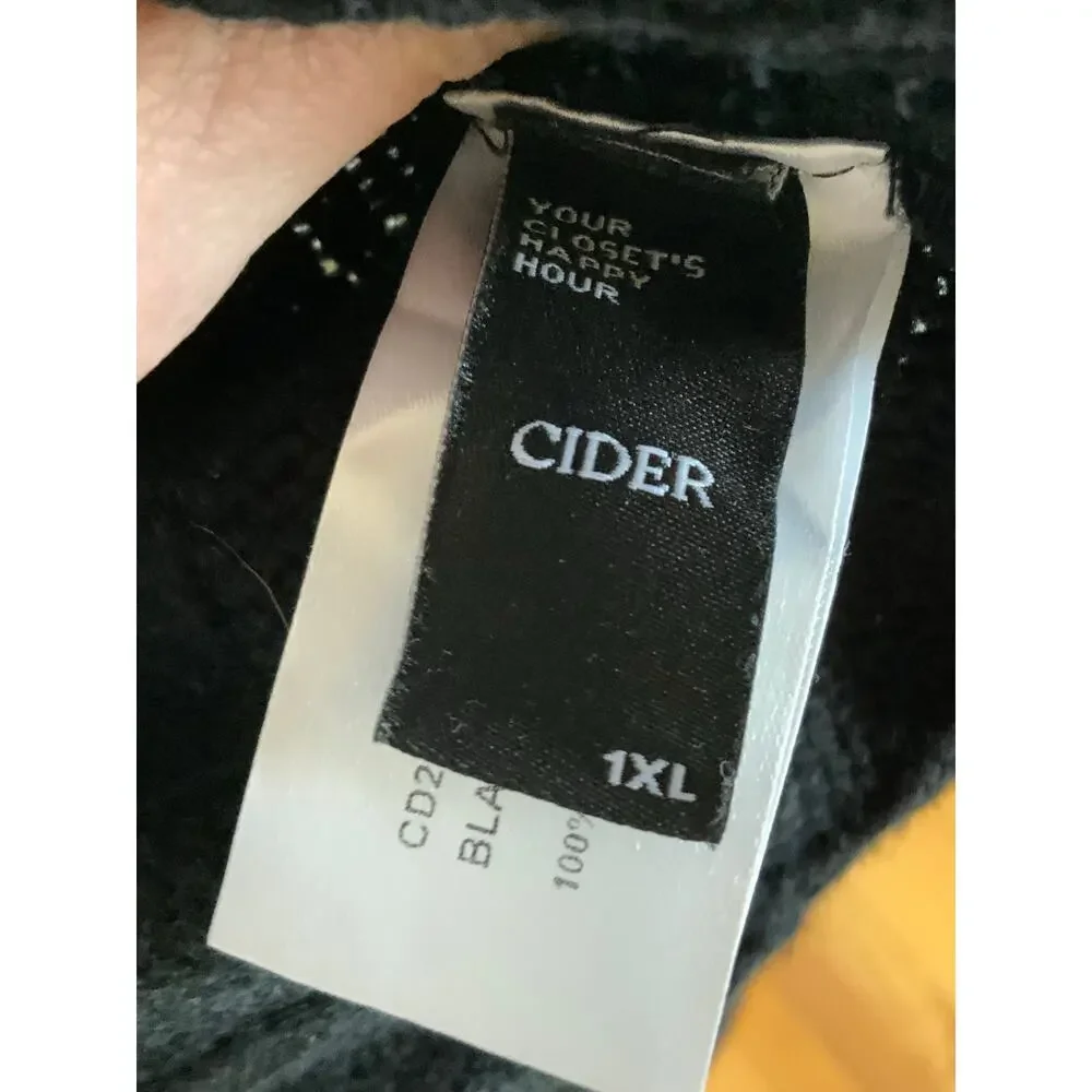 Cider Black Cable Knit sweater‎ size 1XL